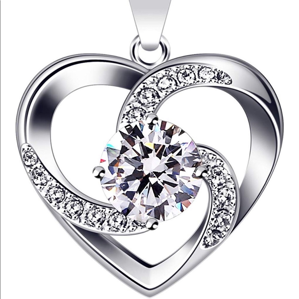 Women’s Heart Shaped Cubic Zirconia Necklace